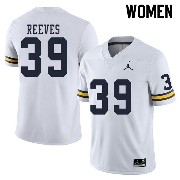 Women #39 Lawrence Reeves Michigan Wolverines College Football Jerseys Sale-White